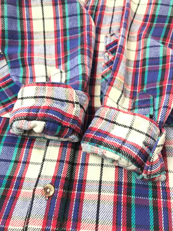 【中古品】【メンズ】 FIVE BROTHER ファイブブラザー 90's WORK FLANNEL SHIRT 90年代 ワーク フランネル シャツ トップス 146-260924-rt-17-tagh サイズ：M カラー：レッド/ブルー 万代Net店