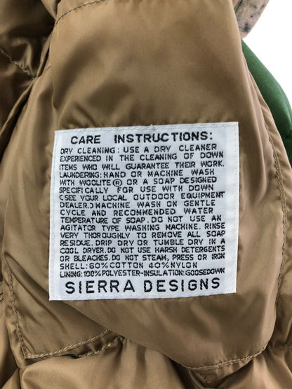 【中古品】【メンズ】 SIERRA DESIGNS シェラデザイン HOODED DOWN SIERRA JACKET 7951 フーデッド ダウン シエラ ジャケット アウター 144-260930-rt-10-tagh サイズ：S カラー：グリーン/ベージュ 万代Net店