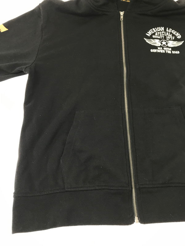 【中古品】【メンズ】 VANSON バンソン AMERICAN LEGEND SPECIAL ZIP UP HOODIE BLACK アメリカン レジェンド スぺシャル ジップアップ フーディー パーカー 145-260924-rt-15-tagh サイズ：XXL カラー：ブラック 万代Net店