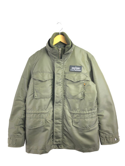 【中古品】【メンズ】 ALPHA INDUSTRIES アルファ FAKE LAYERED MILITARY JACKET OLIVE 20508-076 フェイク レイヤード ミリタリージャケット アウター 145-260930-rt-08-tagh サイズ：M カラー：オリーブ 万代Net店