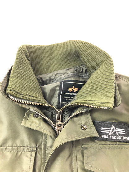 【中古品】【メンズ】 ALPHA INDUSTRIES アルファ FAKE LAYERED MILITARY JACKET OLIVE 20508-076 フェイク レイヤード ミリタリージャケット アウター 145-260930-rt-08-tagh サイズ：M カラー：オリーブ 万代Net店