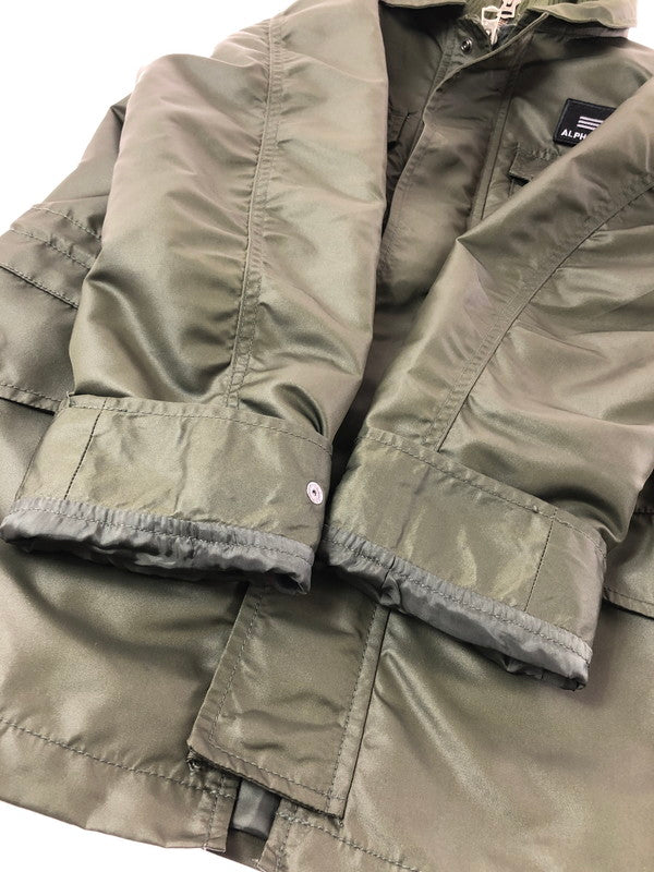 【中古品】【メンズ】 ALPHA INDUSTRIES アルファ FAKE LAYERED MILITARY JACKET OLIVE 20508-076 フェイク レイヤード ミリタリージャケット アウター 145-260930-rt-08-tagh サイズ：M カラー：オリーブ 万代Net店