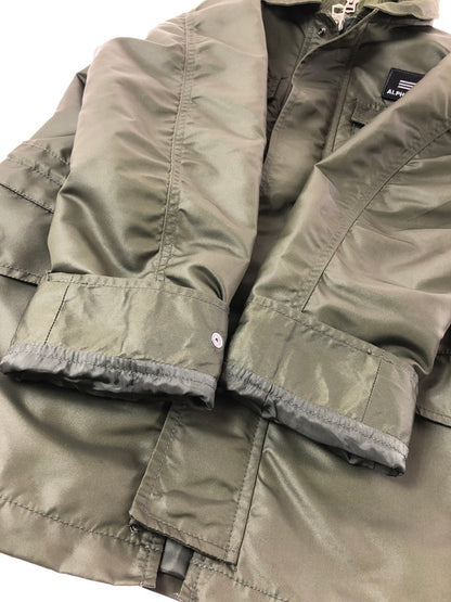【中古品】【メンズ】 ALPHA INDUSTRIES アルファ FAKE LAYERED MILITARY JACKET OLIVE 20508-076 フェイク レイヤード ミリタリージャケット アウター 145-260930-rt-08-tagh サイズ：M カラー：オリーブ 万代Net店