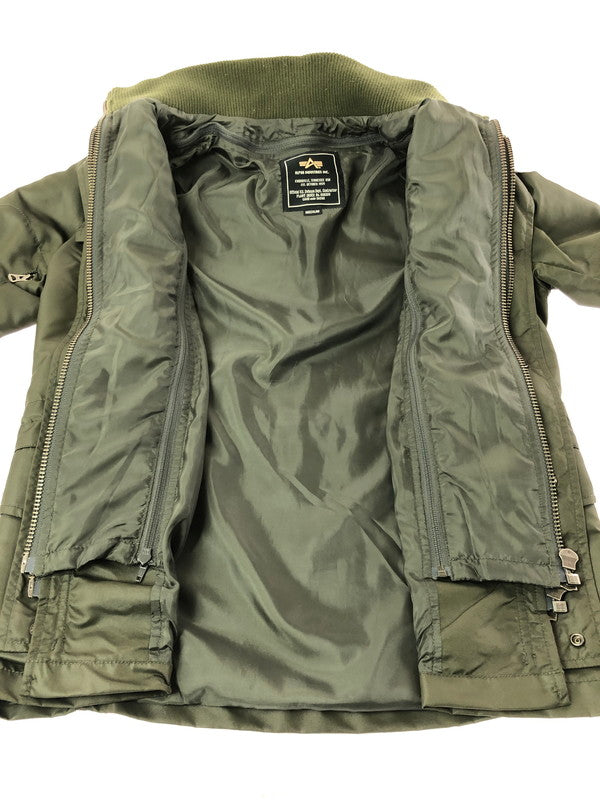 【中古品】【メンズ】 ALPHA INDUSTRIES アルファ FAKE LAYERED MILITARY JACKET OLIVE 20508-076 フェイク レイヤード ミリタリージャケット アウター 145-260930-rt-08-tagh サイズ：M カラー：オリーブ 万代Net店