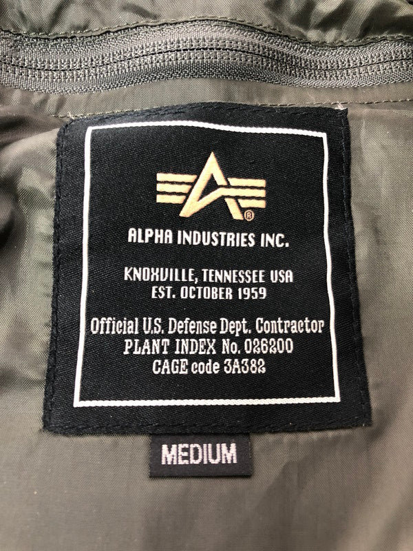 【中古品】【メンズ】 ALPHA INDUSTRIES アルファ FAKE LAYERED MILITARY JACKET OLIVE 20508-076 フェイク レイヤード ミリタリージャケット アウター 145-260930-rt-08-tagh サイズ：M カラー：オリーブ 万代Net店
