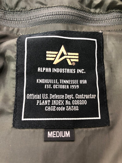 【中古品】【メンズ】 ALPHA INDUSTRIES アルファ FAKE LAYERED MILITARY JACKET OLIVE 20508-076 フェイク レイヤード ミリタリージャケット アウター 145-260930-rt-08-tagh サイズ：M カラー：オリーブ 万代Net店