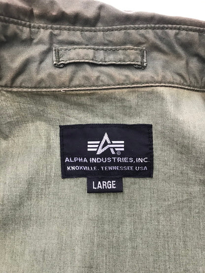 【現状渡し品】【メンズ】 ALPHA INDUSTRIES アルファ インダストリーズ MILITARY SHIRT 25054-019 ミリタリーシャツ 長袖シャツ 145-260926-na-08-tagh サイズ：L カラー：カーキ 万代Net店