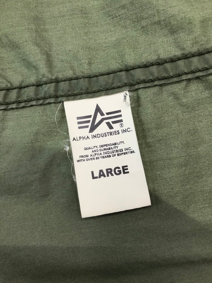 【現状渡し品】【メンズ】 ALPHA INDUSTRIES アルファ インダストリーズ MILITARY SHIRT 25054-019 ミリタリーシャツ 長袖シャツ 145-260926-na-08-tagh サイズ：L カラー：カーキ 万代Net店