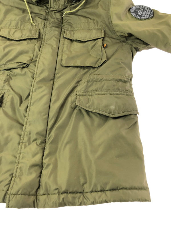 【中古品】【メンズ】 ALPHA INDUSTRIES アルファ HOODED DOWN JACKET OLIVE 20170-019 フーデッド ダウン ジャケット アウター 145-260930-rt-06-tagh サイズ：S カラー：オリーブ 万代Net店