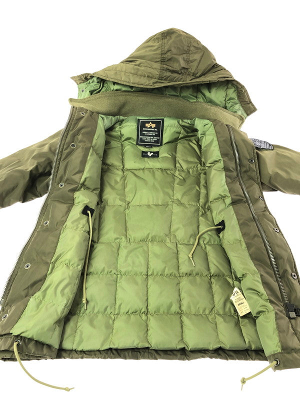 【中古品】【メンズ】 ALPHA INDUSTRIES アルファ HOODED DOWN JACKET OLIVE 20170-019 フーデッド ダウン ジャケット アウター 145-260930-rt-06-tagh サイズ：S カラー：オリーブ 万代Net店