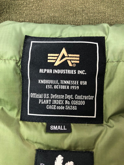 【中古品】【メンズ】 ALPHA INDUSTRIES アルファ HOODED DOWN JACKET OLIVE 20170-019 フーデッド ダウン ジャケット アウター 145-260930-rt-06-tagh サイズ：S カラー：オリーブ 万代Net店