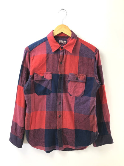 【中古品】【メンズ】 BLUE BLUE ブルーブルー BRUSHED INDIGO BLOCK CHECK WORK SHIRT RED BLUE 1004744 インディゴ ブロック チェック ワーク シャツ 145-260924-rt-41-tagh サイズ：2 カラー：レッドー/ブルー 万代Net店