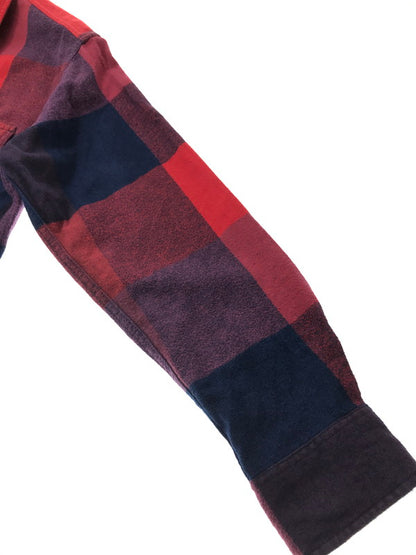 【中古品】【メンズ】 BLUE BLUE ブルーブルー BRUSHED INDIGO BLOCK CHECK WORK SHIRT RED BLUE 1004744 インディゴ ブロック チェック ワーク シャツ 145-260924-rt-41-tagh サイズ：2 カラー：レッドー/ブルー 万代Net店