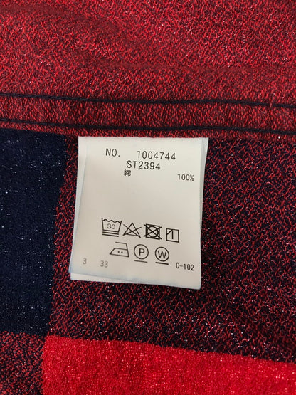 【中古品】【メンズ】 BLUE BLUE ブルーブルー BRUSHED INDIGO BLOCK CHECK WORK SHIRT RED BLUE 1004744 インディゴ ブロック チェック ワーク シャツ 145-260924-rt-41-tagh サイズ：2 カラー：レッドー/ブルー 万代Net店