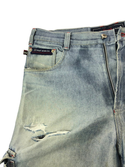 【現状渡し品】【メンズ】 PHAT FARM ファット ファーム CARGO DENIM PANTS カーゴ デニム パンツ ジーパン ボトムス 153-260926-rt-32-tagh サイズ：34 カラー：インディゴ 万代Net店