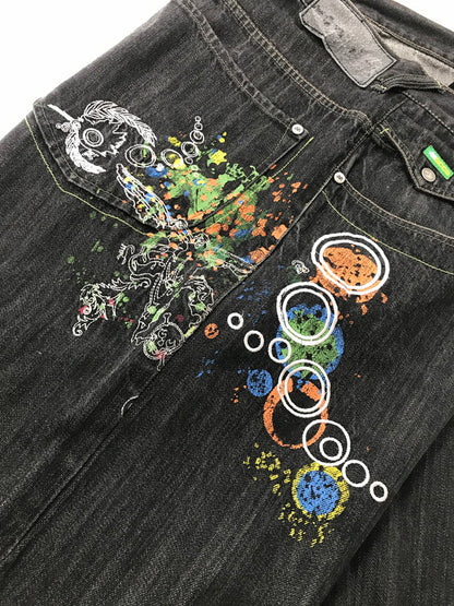 【中古品】【メンズ】 MECCA メッカ NO.13 WIDE DENIM PANTS ワイド デニムパンツ ボトムス 157-260926-na-17-tagh サイズ：42/34 カラー：ブラック 万代Net店
