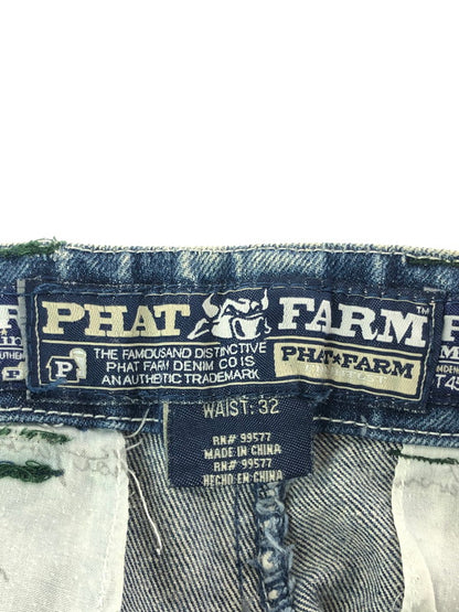 【現状渡し品】【メンズ】 PHAT FARM ファット ファーム CARGO DENIM PANTS PPT92315 カーゴ デニム パンツ ジーパン ボトムス 153-260926-rt-31-tagh サイズ：32 カラー：インディゴ 万代Net店