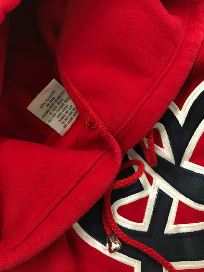 【中古品】【メンズ】 FUBU フブ 90's FB LOGO HOODIE RED FAM-42704 90年代 ロゴ フーディー パーカー 142-260924-rt-24-tagh サイズ：不明 下記参照 カラー：レッド 万代Net店