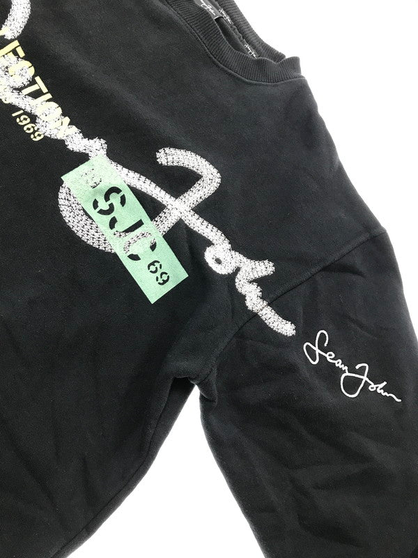 【中古品】【メンズ】 SEAN JOHN ショーンジョン 90's LOGO SWEATSHIRT BLACK 90年代 ロゴ スウェット シャツ 韓国製 トレーナー トップス 142-260924-rt-23-tagh サイズ：XL カラー：ブラック 万代Net店