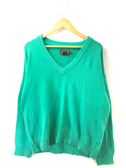 【中古品】【メンズ】 EDDIE BAUER エディー・バウアー 90’S VNECK KNIT SWEATER 90年代 Vネック ニット セーター 146-261005-na-35-tagh サイズ：L カラー：グリーン 万代Net店