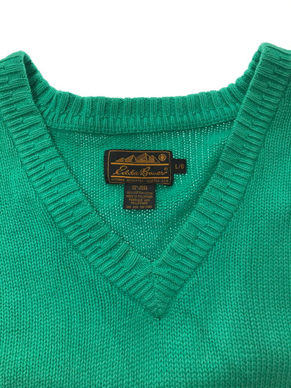 【中古品】【メンズ】 EDDIE BAUER エディー・バウアー 90’S VNECK KNIT SWEATER 90年代 Vネック ニット セーター 146-261005-na-35-tagh サイズ：L カラー：グリーン 万代Net店