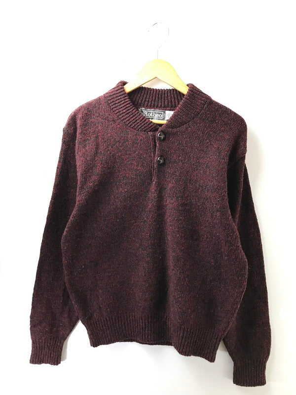 【中古品】【メンズ】 ROTHCO ロスコ 80S HENLEYNECK WOOL KNIT SWEATER USA製 80年代 ヘンリーネック ウール ニット セーター 146-261005-na-36-tagh サイズ：M カラー：バーガンディー系 万代Net店
