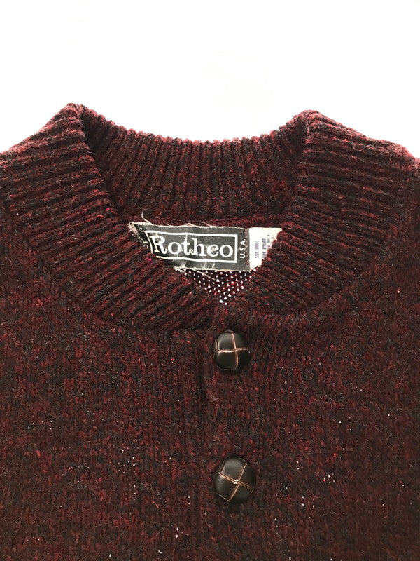 【中古品】【メンズ】 ROTHCO ロスコ 80S HENLEYNECK WOOL KNIT SWEATER USA製 80年代 ヘンリーネック ウール ニット セーター 146-261005-na-36-tagh サイズ：M カラー：バーガンディー系 万代Net店