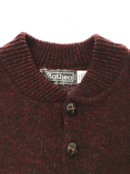 【中古品】【メンズ】 ROTHCO ロスコ 80S HENLEYNECK WOOL KNIT SWEATER USA製 80年代 ヘンリーネック ウール ニット セーター 146-261005-na-36-tagh サイズ：M カラー：バーガンディー系 万代Net店