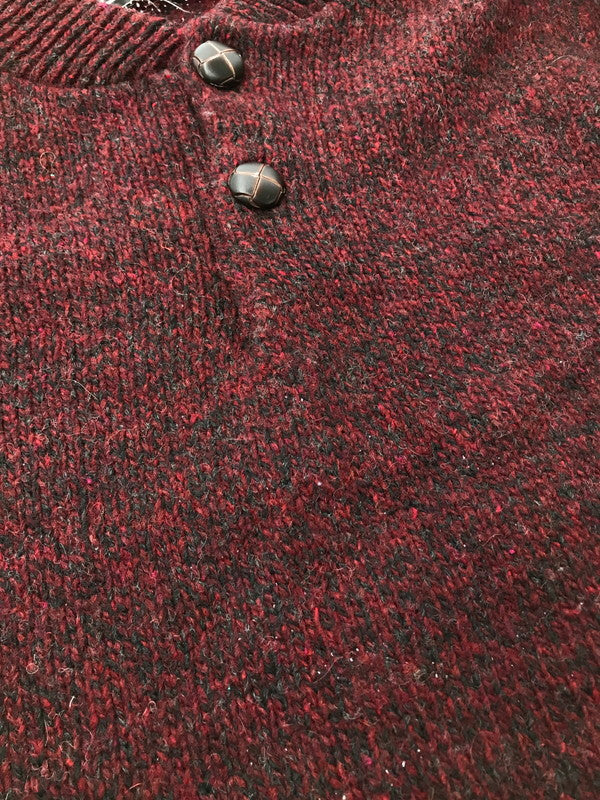 【中古品】【メンズ】 ROTHCO ロスコ 80S HENLEYNECK WOOL KNIT SWEATER USA製 80年代 ヘンリーネック ウール ニット セーター 146-261005-na-36-tagh サイズ：M カラー：バーガンディー系 万代Net店