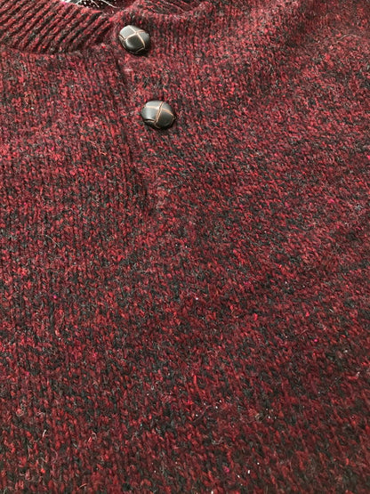 【中古品】【メンズ】 ROTHCO ロスコ 80S HENLEYNECK WOOL KNIT SWEATER USA製 80年代 ヘンリーネック ウール ニット セーター 146-261005-na-36-tagh サイズ：M カラー：バーガンディー系 万代Net店