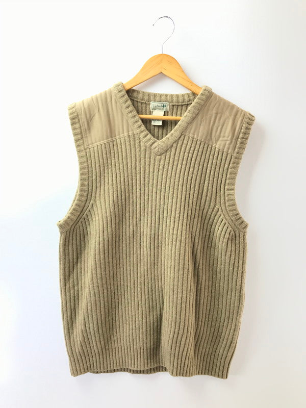【中古品】【メンズ】 L.L.BEAN エルエルビーン LAMB'S WOOL COMMAND KNIT VEST CAMEL ウール コマンド ニット ベスト 146-260924-rt-48-tagh サイズ：XL カラー：キャメル 万代Net店