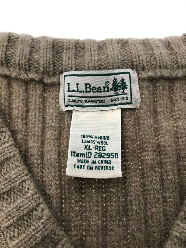 【中古品】【メンズ】 L.L.BEAN エルエルビーン LAMB'S WOOL COMMAND KNIT VEST CAMEL ウール コマンド ニット ベスト 146-260924-rt-48-tagh サイズ：XL カラー：キャメル 万代Net店