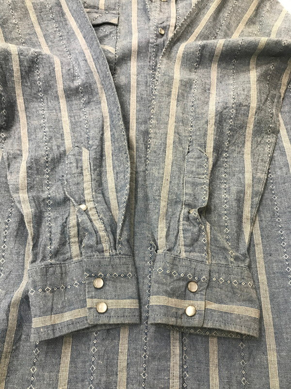 【中古品】【メンズ】 H BAR C エイチ バー シー 90's L/S CHAMBRAY WESTERN SHIRT USA製 90年代 シャンブレー ウエスタン シャツ トップス 146-260924-rt-29-tagh サイズ：108.5 カラー：ブルー 万代Net店