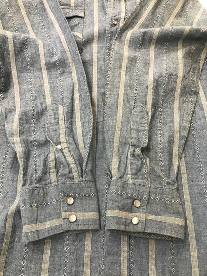 【中古品】【メンズ】 H BAR C エイチ バー シー 90's L/S CHAMBRAY WESTERN SHIRT USA製 90年代 シャンブレー ウエスタン シャツ トップス 146-260924-rt-29-tagh サイズ：108.5 カラー：ブルー 万代Net店