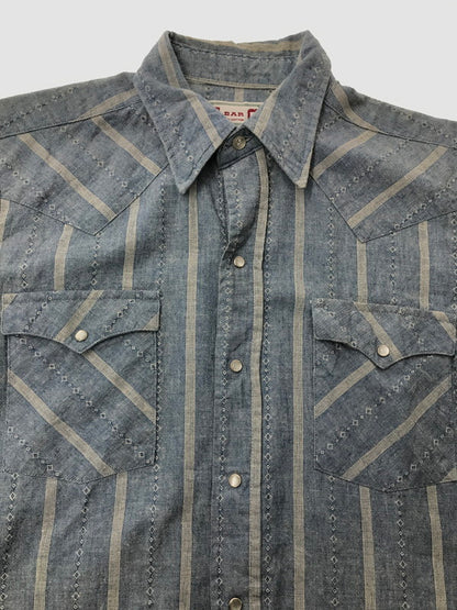 【中古品】【メンズ】 H BAR C エイチ バー シー 90's L/S CHAMBRAY WESTERN SHIRT USA製 90年代 シャンブレー ウエスタン シャツ トップス 146-260924-rt-29-tagh サイズ：108.5 カラー：ブルー 万代Net店