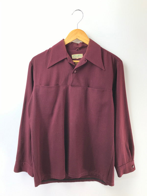 【現状渡し品】【メンズ】 CALIFORNIA SPORTSWEAR J.W.ROBINSON カルフォルニア スポーツウェア ロビンソンン L/S WOOL PULLOVER SHIRT プルオーバー シャツ トップス 146-260924-rt-28-tagh サイズ：M カラー：バーガンディ 万代Net店