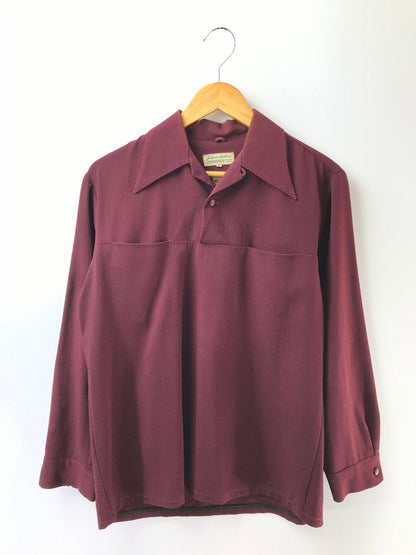 【現状渡し品】【メンズ】 CALIFORNIA SPORTSWEAR J.W.ROBINSON カルフォルニア スポーツウェア ロビンソンン L/S WOOL PULLOVER SHIRT プルオーバー シャツ トップス 146-260924-rt-28-tagh サイズ：M カラー：バーガンディ 万代Net店