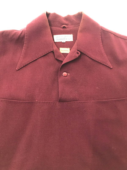 【現状渡し品】【メンズ】 CALIFORNIA SPORTSWEAR J.W.ROBINSON カルフォルニア スポーツウェア ロビンソンン L/S WOOL PULLOVER SHIRT プルオーバー シャツ トップス 146-260924-rt-28-tagh サイズ：M カラー：バーガンディ 万代Net店