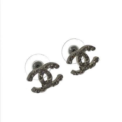 【中古品】【レディース】 CHANEL シャネル LINE STONE CC MARK PIERCE フランス製 A15P刻印 ラインストーン ココマーク ピアス アクセサリー 182-260928-na-09-tagh カラー：シルバー 万代Net店