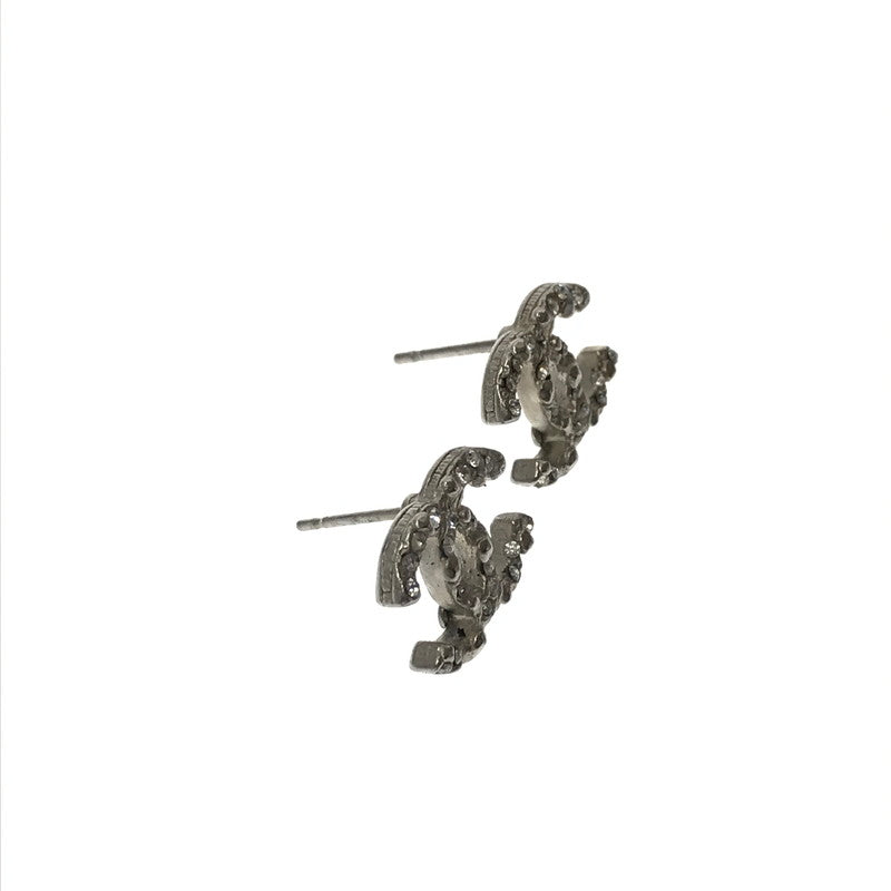 【中古品】【レディース】 CHANEL シャネル LINE STONE CC MARK PIERCE フランス製 A15P刻印 ラインストーン ココマーク ピアス アクセサリー 182-260928-na-09-tagh カラー：シルバー 万代Net店