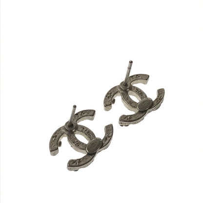 【中古品】【レディース】 CHANEL シャネル LINE STONE CC MARK PIERCE フランス製 A15P刻印 ラインストーン ココマーク ピアス アクセサリー 182-260928-na-09-tagh カラー：シルバー 万代Net店