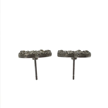 【中古品】【レディース】 CHANEL シャネル LINE STONE CC MARK PIERCE フランス製 A15P刻印 ラインストーン ココマーク ピアス アクセサリー 182-260928-na-09-tagh カラー：シルバー 万代Net店