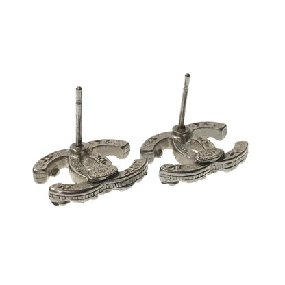 【中古品】【レディース】 CHANEL シャネル LINE STONE CC MARK PIERCE フランス製 A15P刻印 ラインストーン ココマーク ピアス アクセサリー 182-260928-na-09-tagh カラー：シルバー 万代Net店