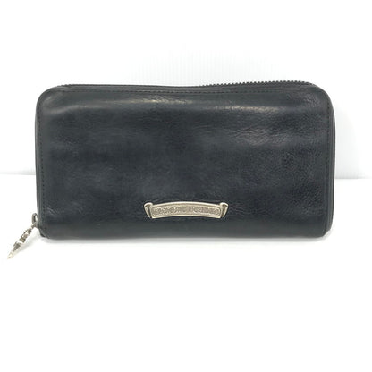 【中古品】【メンズ】 CHROME HEARTS クロムハーツ REC F ZIP#2 SCRL LABEL ブラックレザー プレーン スクロールラベル ウォレット 長財布 190-261030-rt-04-tagh カラー：ブラック 万代Net店