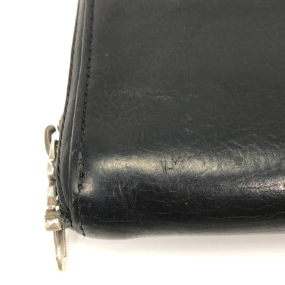 【中古品】【メンズ】 CHROME HEARTS クロムハーツ REC F ZIP#2 SCRL LABEL ブラックレザー プレーン スクロールラベル ウォレット 長財布 190-261030-rt-04-tagh カラー：ブラック 万代Net店