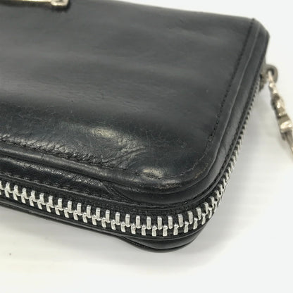 【中古品】【メンズ】 CHROME HEARTS クロムハーツ REC F ZIP#2 SCRL LABEL ブラックレザー プレーン スクロールラベル ウォレット 長財布 190-261030-rt-04-tagh カラー：ブラック 万代Net店