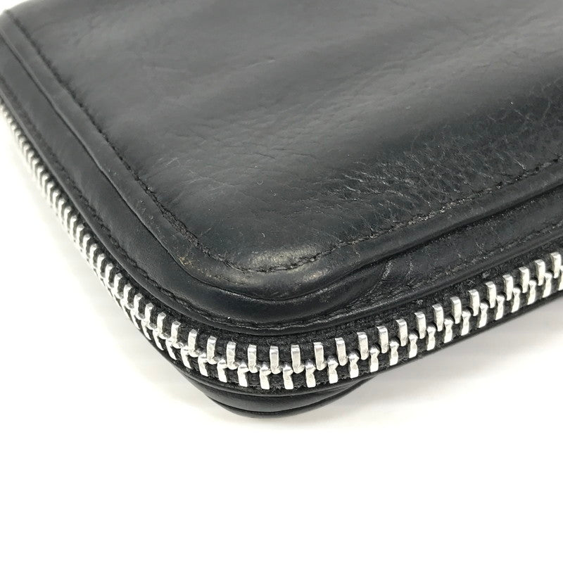 【中古品】【メンズ】 CHROME HEARTS クロムハーツ REC F ZIP#2 SCRL LABEL ブラックレザー プレーン スクロールラベル ウォレット 長財布 190-261030-rt-04-tagh カラー：ブラック 万代Net店