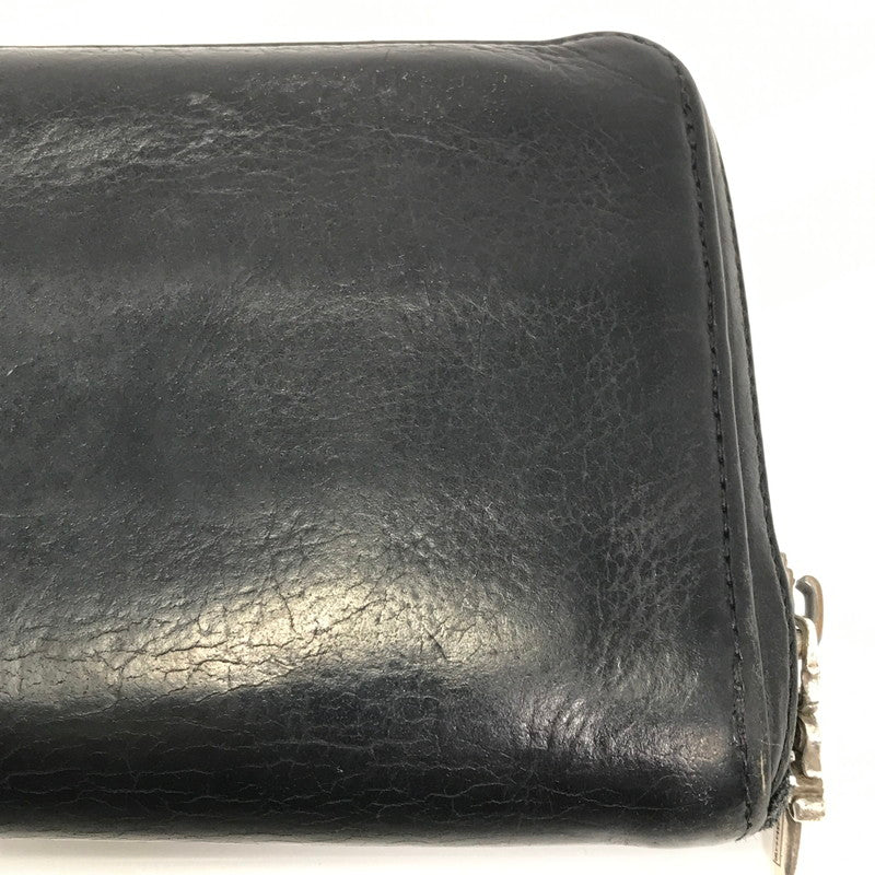 【中古品】【メンズ】 CHROME HEARTS クロムハーツ REC F ZIP#2 SCRL LABEL ブラックレザー プレーン スクロールラベル ウォレット 長財布 190-261030-rt-04-tagh カラー：ブラック 万代Net店