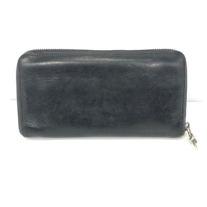 【中古品】【メンズ】 CHROME HEARTS クロムハーツ REC F ZIP#2 SCRL LABEL ブラックレザー プレーン スクロールラベル ウォレット 長財布 190-261030-rt-04-tagh カラー：ブラック 万代Net店