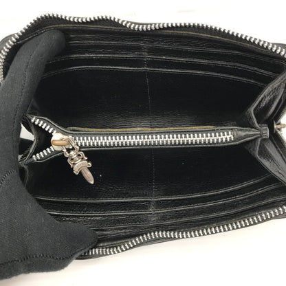 【中古品】【メンズ】 CHROME HEARTS クロムハーツ REC F ZIP#2 SCRL LABEL ブラックレザー プレーン スクロールラベル ウォレット 長財布 190-261030-rt-04-tagh カラー：ブラック 万代Net店